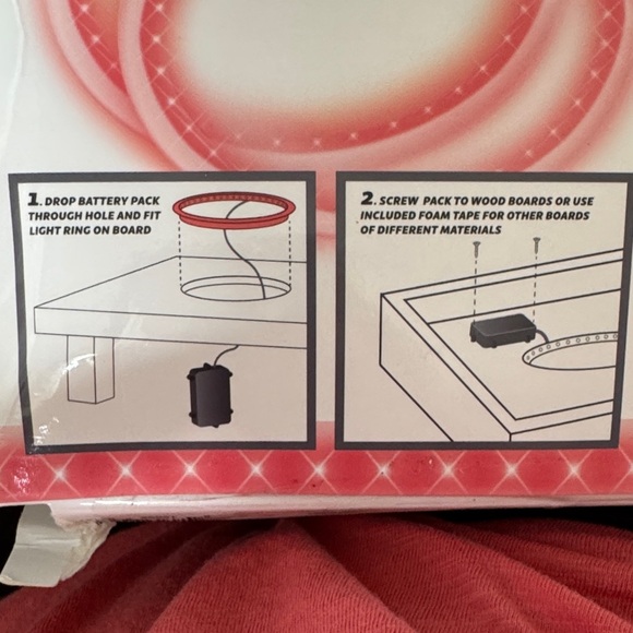 GoSports Cornhole LED Light Rings Red New in Box - Picture 4 of 4